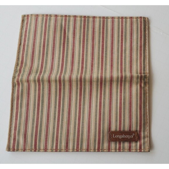 Longaberger Multi-Colored Striped Fabric Checkbook Cover Wallet Homestead - Picture 4 of 5